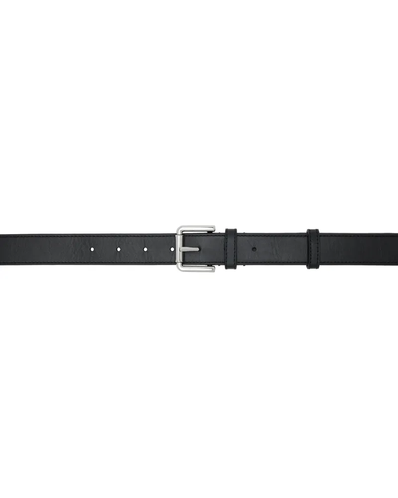 Max Mara Black Leather 30 Long Belt 004