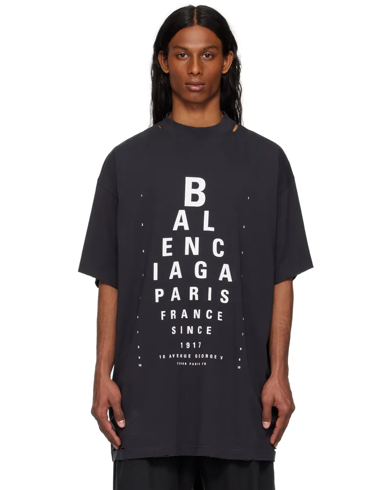 Balenciaga Black Optical Oversized T-shirt 9034