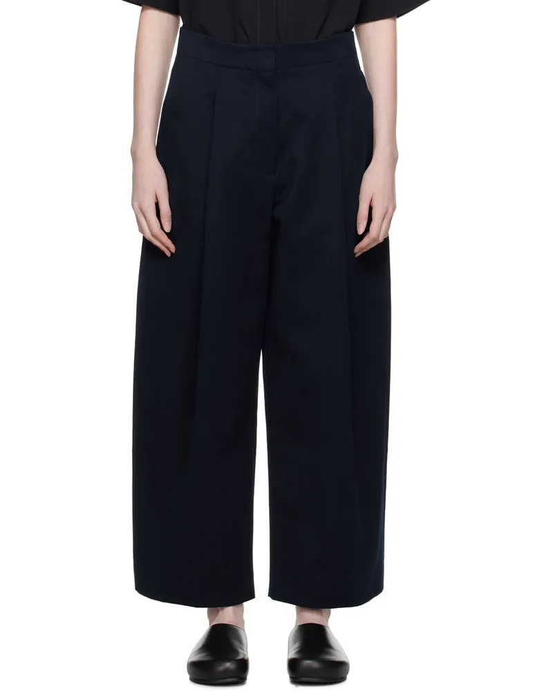 Studio Nicholson Navy Dordoni Trousers Dark