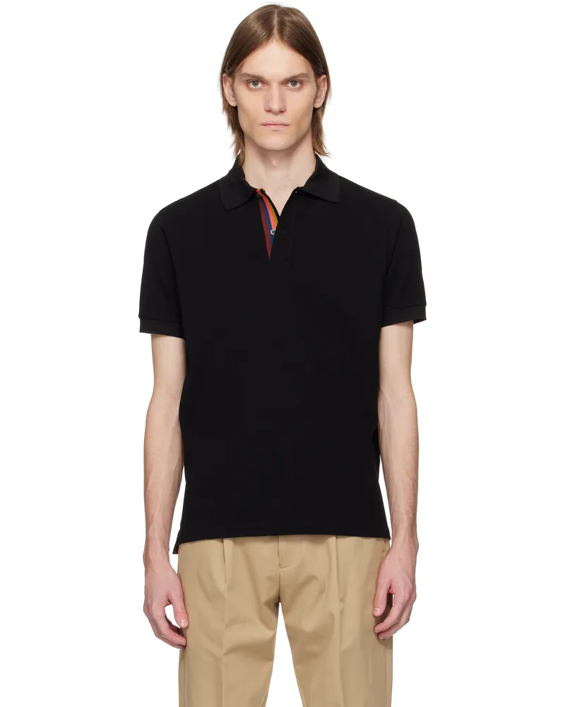 Paul Smith Black Artist Stripe Placket Polo 79