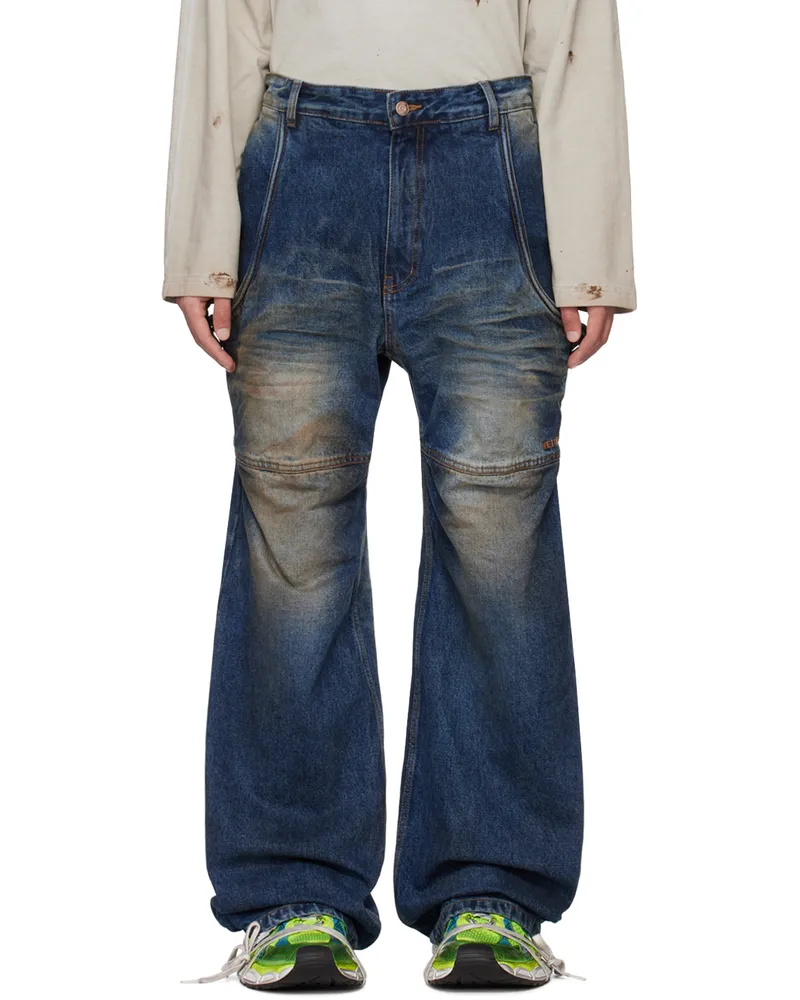 WE 11 DONE Navy Wire Jeans Navy