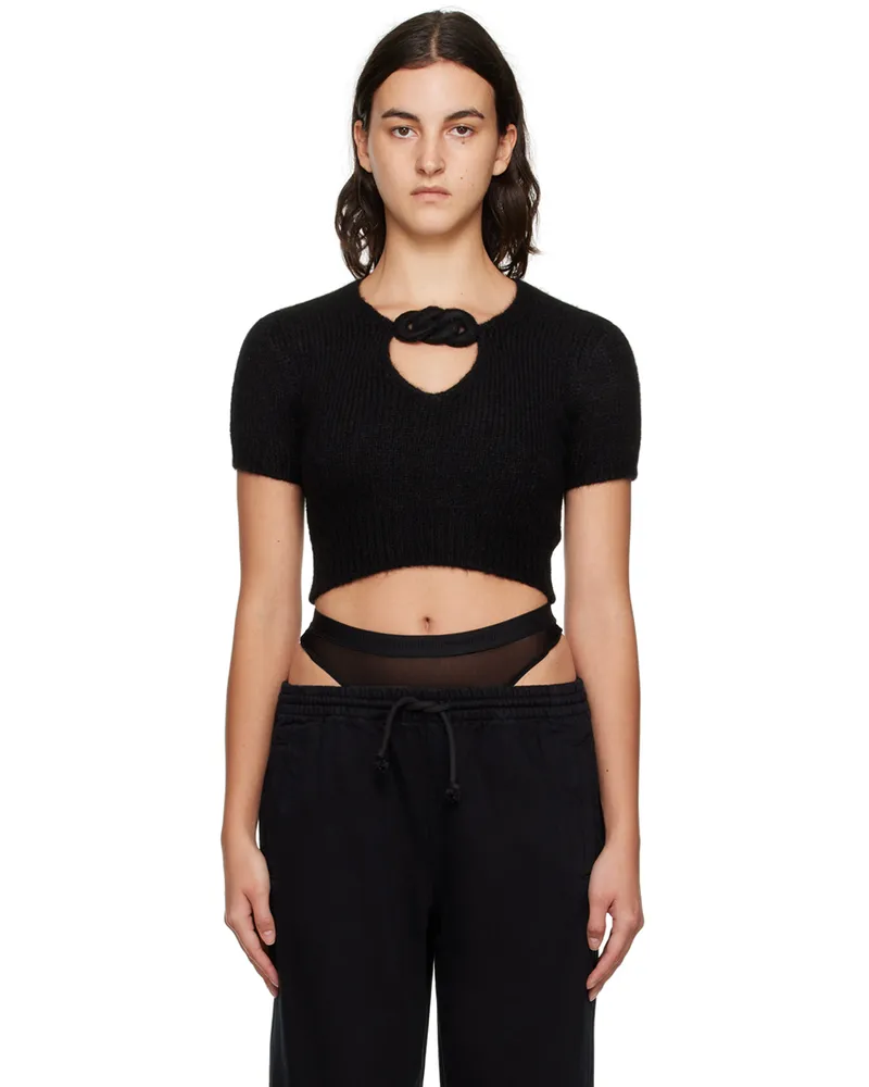 Alexander Wang Black Keyhole T-Shirt 001