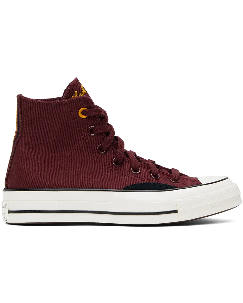 Converse Burgundy & Black Chuck 70 Mixed Materials High Top Sneakers Cherry