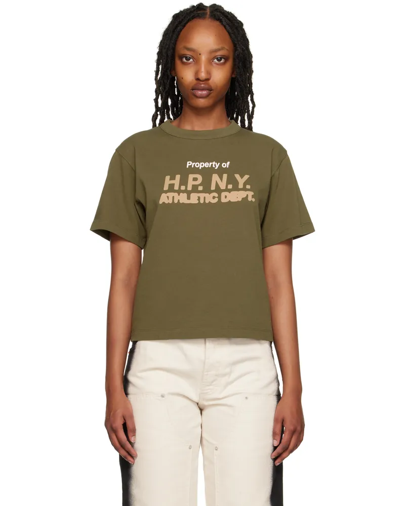 Heron Preston Khaki 'H.P. N.Y.' T-Shirt Tobacco