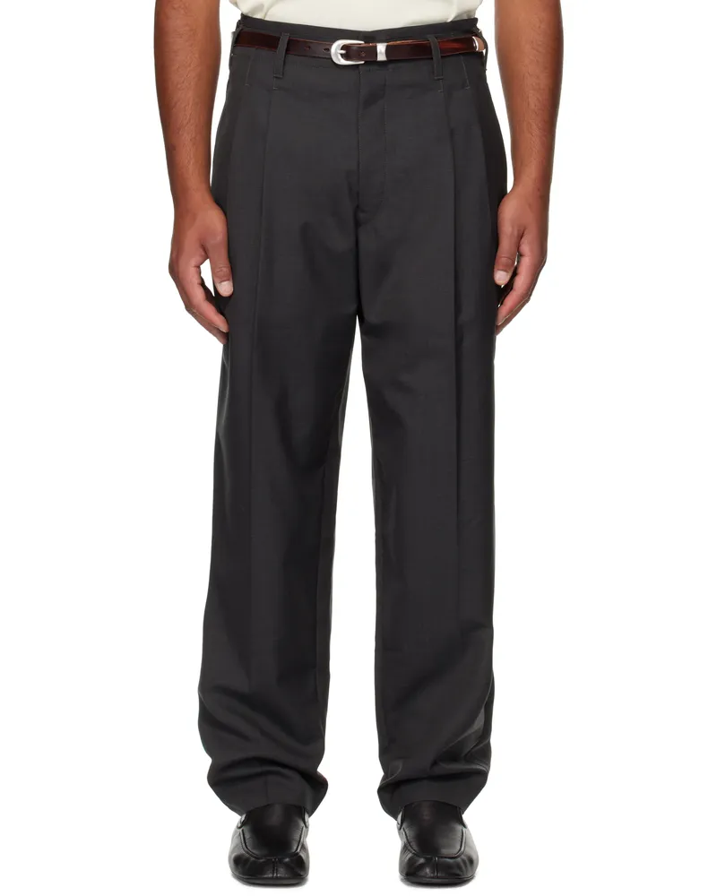 Christophe Lemaire Gray Pleated Trousers Bk996