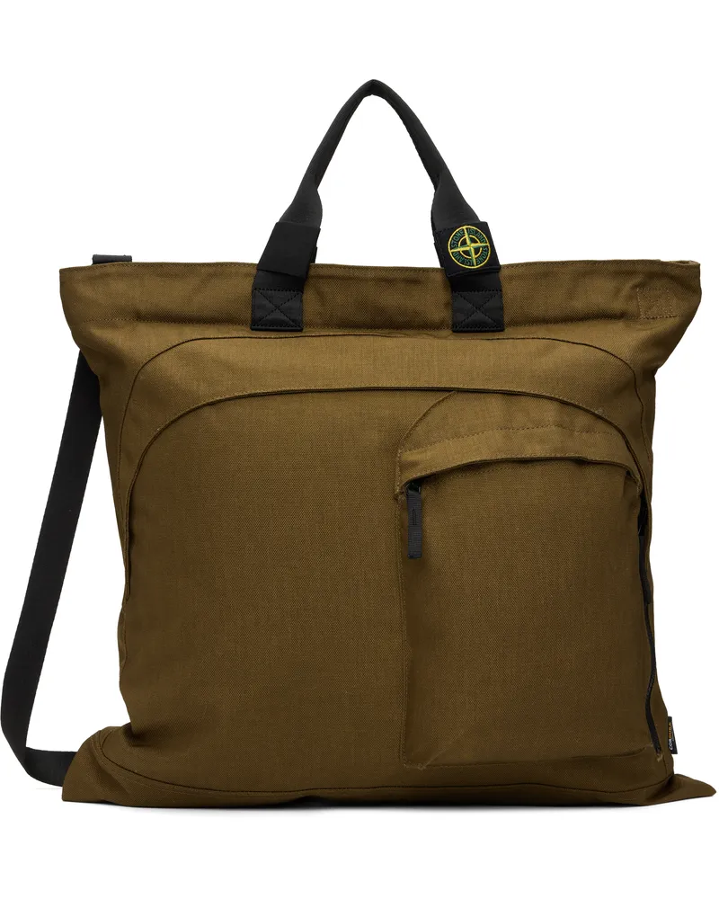 Stone Island Beige Resin Treated Cordura 1500 Tote V0098