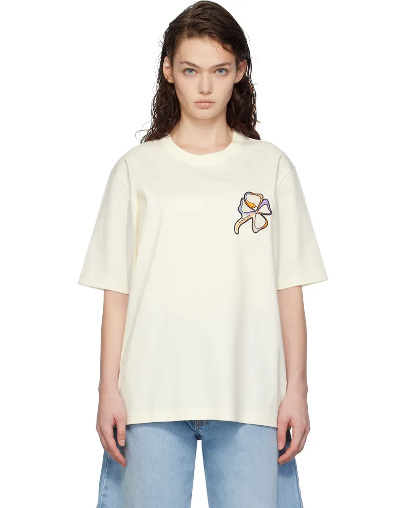 Lanvin White Clover Snake Patch T-shirt Enamel