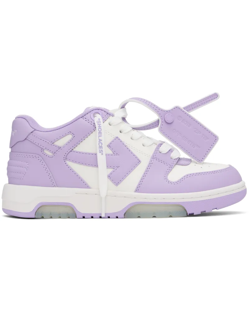 OFF-WHITE White & Purple Out Of Office Calf Leather Sneakers White