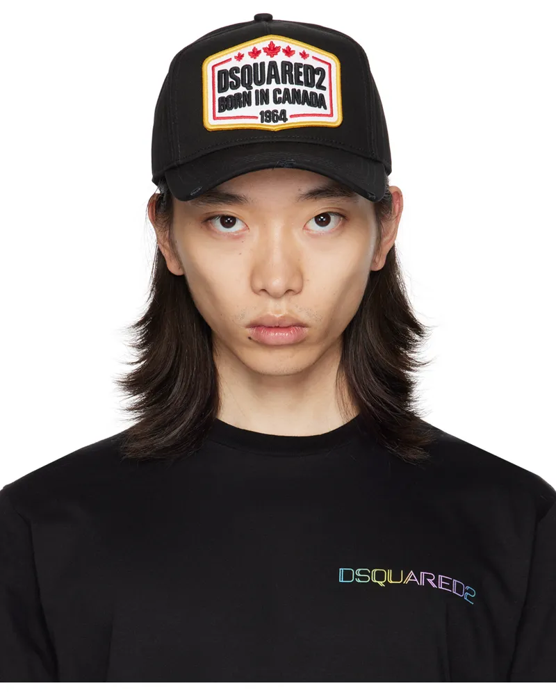 Dsquared2 Black Logo Patch Baseball Cap