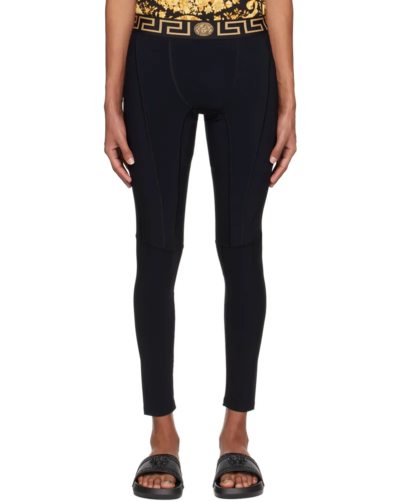 Versace Black Paneled Lounge Pants 1b000