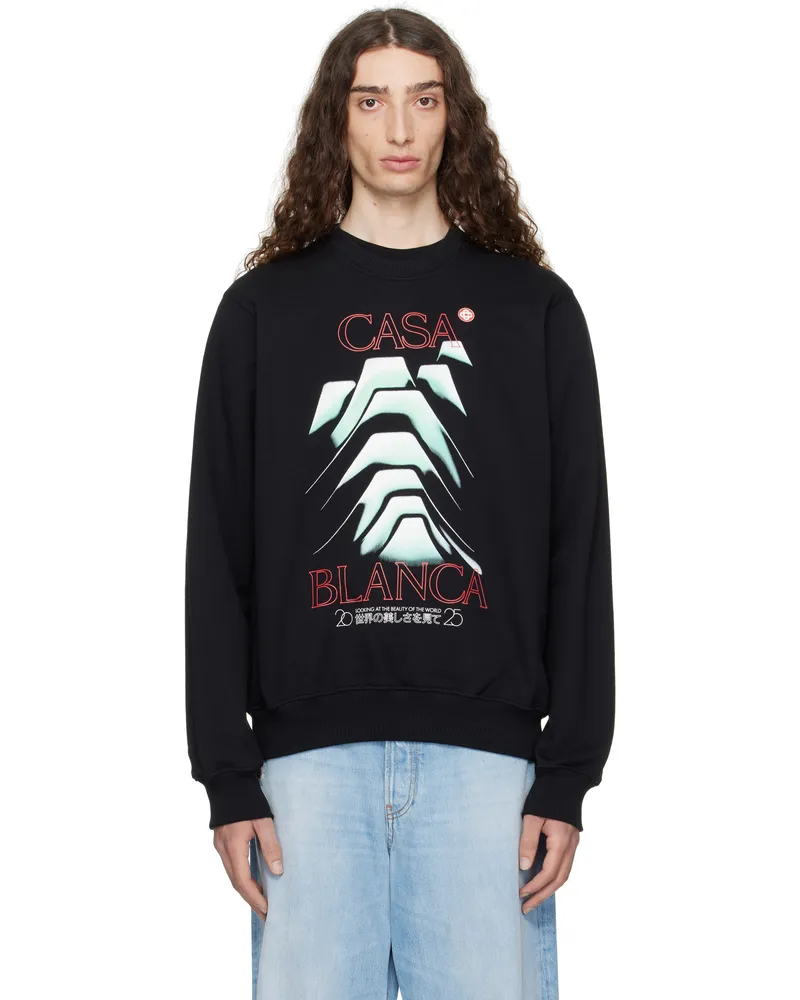 Casablanca Paris Black Frosty Mountain Printed Sweatshirt Frosty