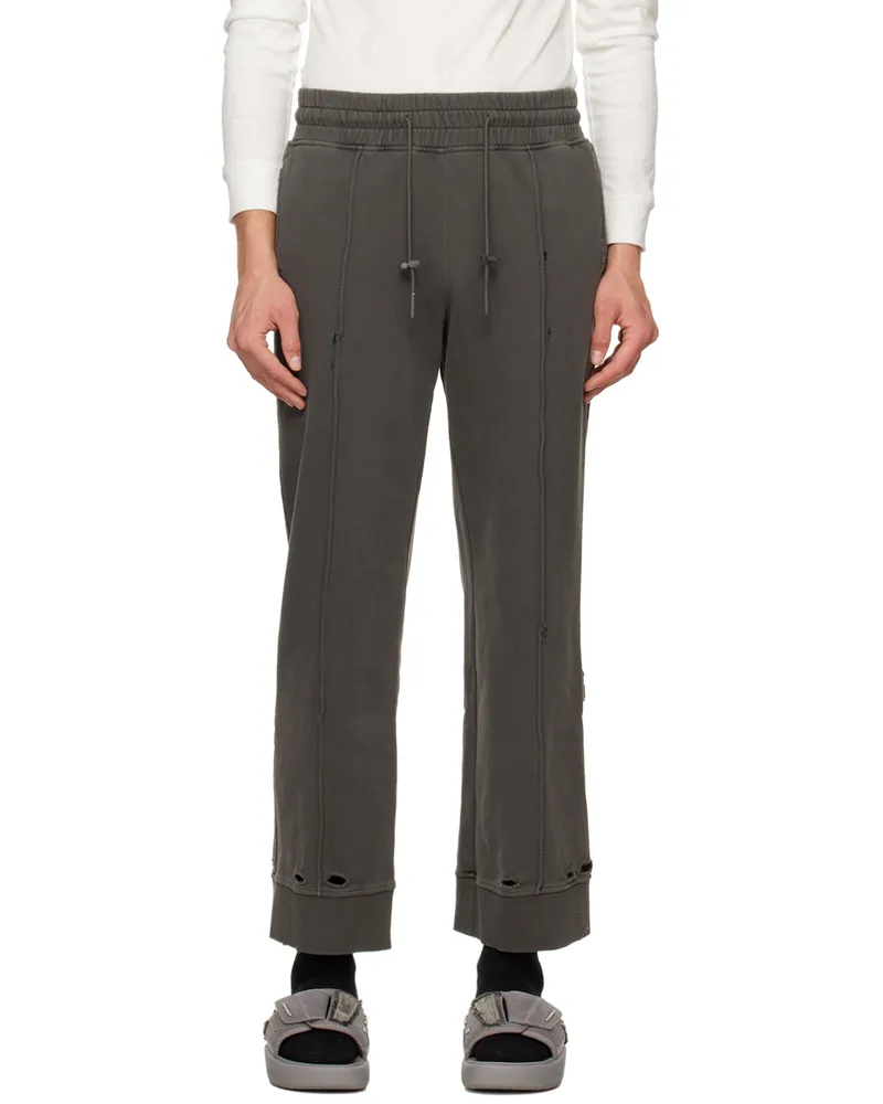 C2H4 Gray Agitator Distressed Lounge Pants Gray