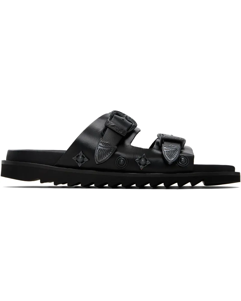 Toga SSENSE Exclusive Black Buckle Sandals Black