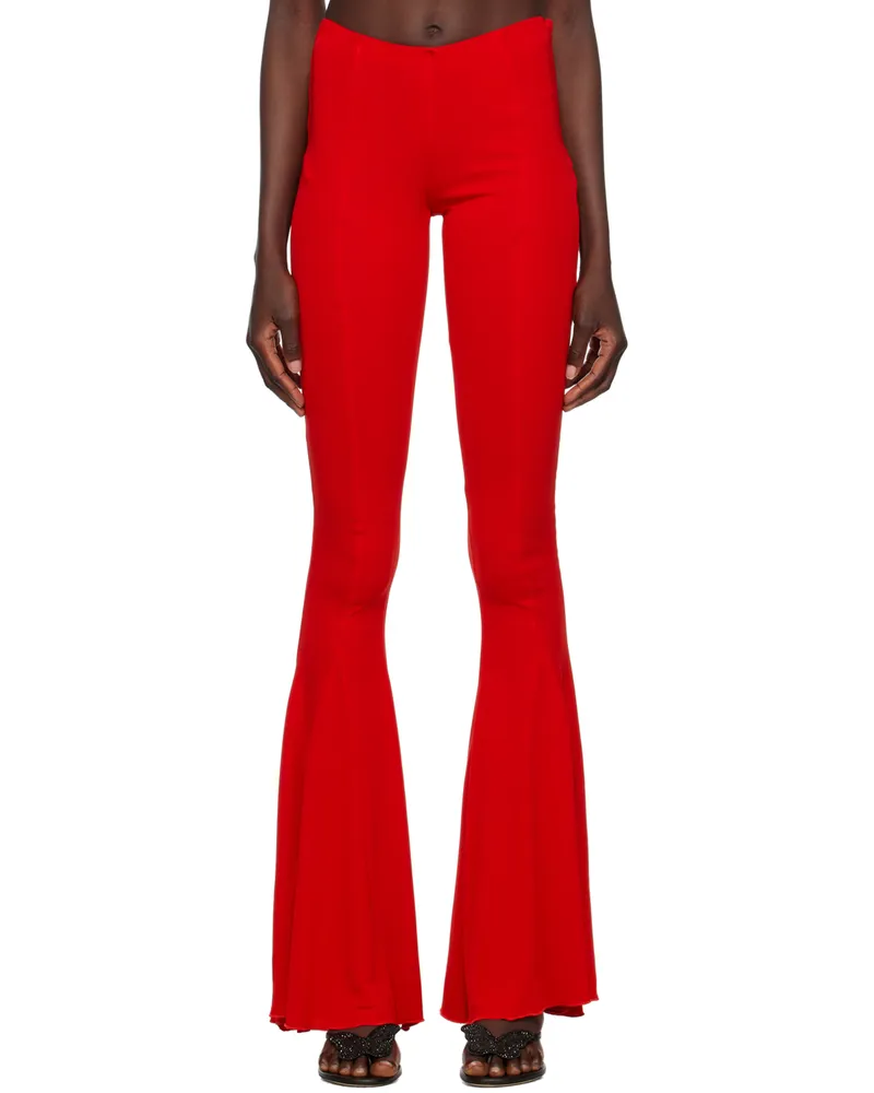 Blumarine Red Flared Trousers N0313