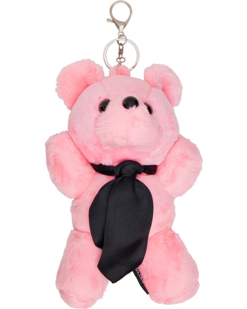 OTTOLINGER Pink Tie Teddy Keychain Rose