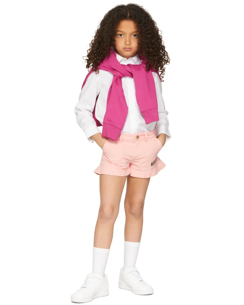 Moschino Kids Pink Logo Shorts 50209