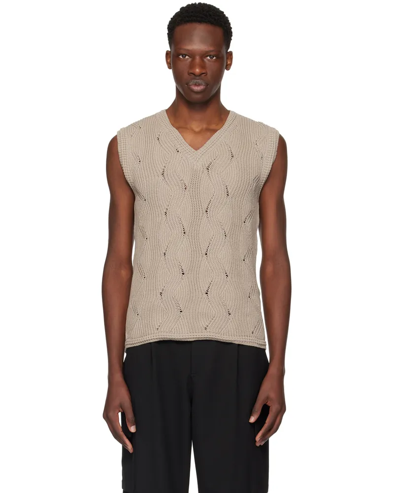 Emporio Armani Beige V-Neck Vest Beige