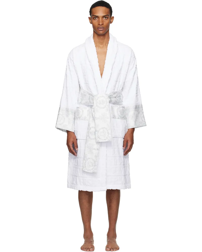 Versace White 'I Heart Baroque' Bathrobe 5w380-white+white