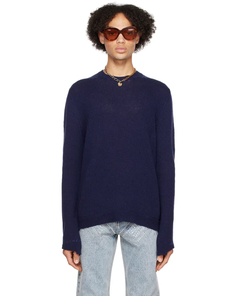 Marni Navy Crewneck Sweater Meb90