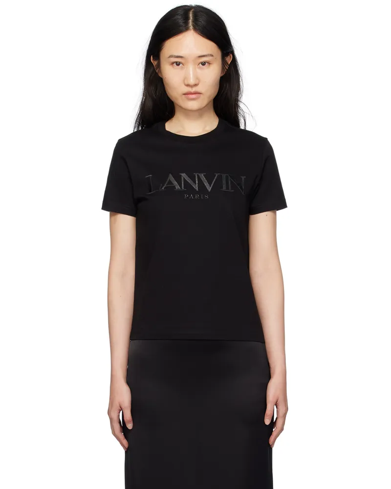 Lanvin Black Embroidered T-Shirt 10
