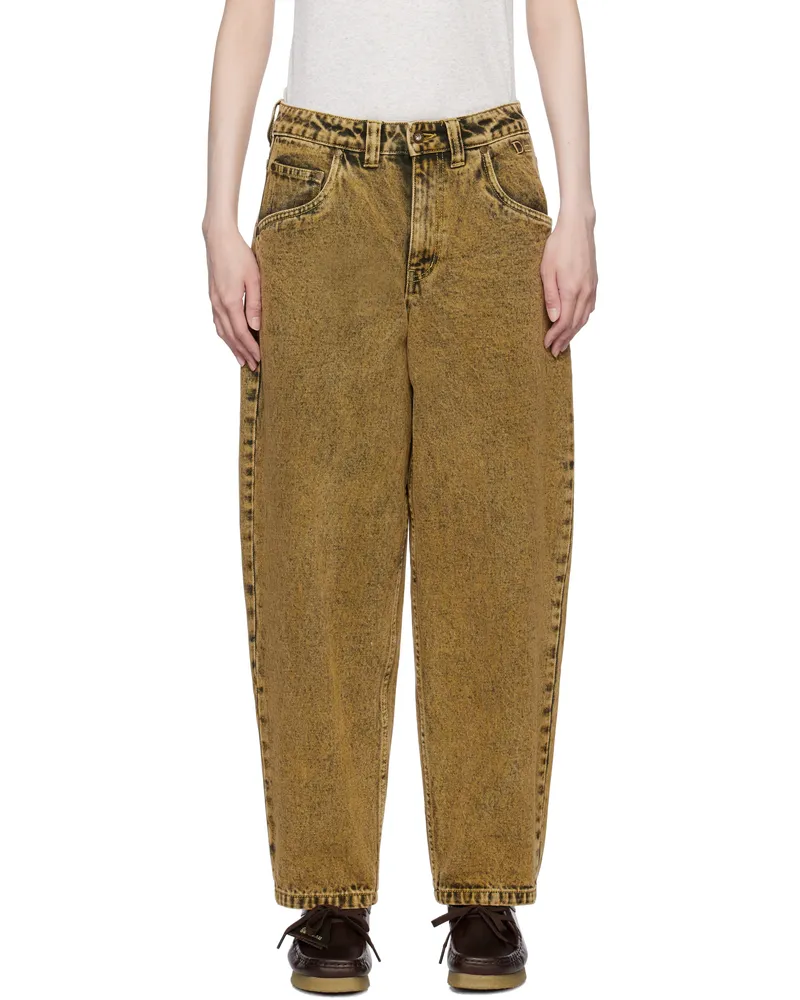 Dime Yellow Classic Baggy Jeans Overdyed