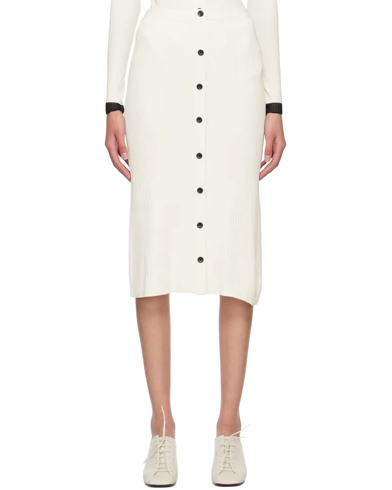Proenza Schouler Off-White Proenza Schouler White Label Button Midi Skirt Cream