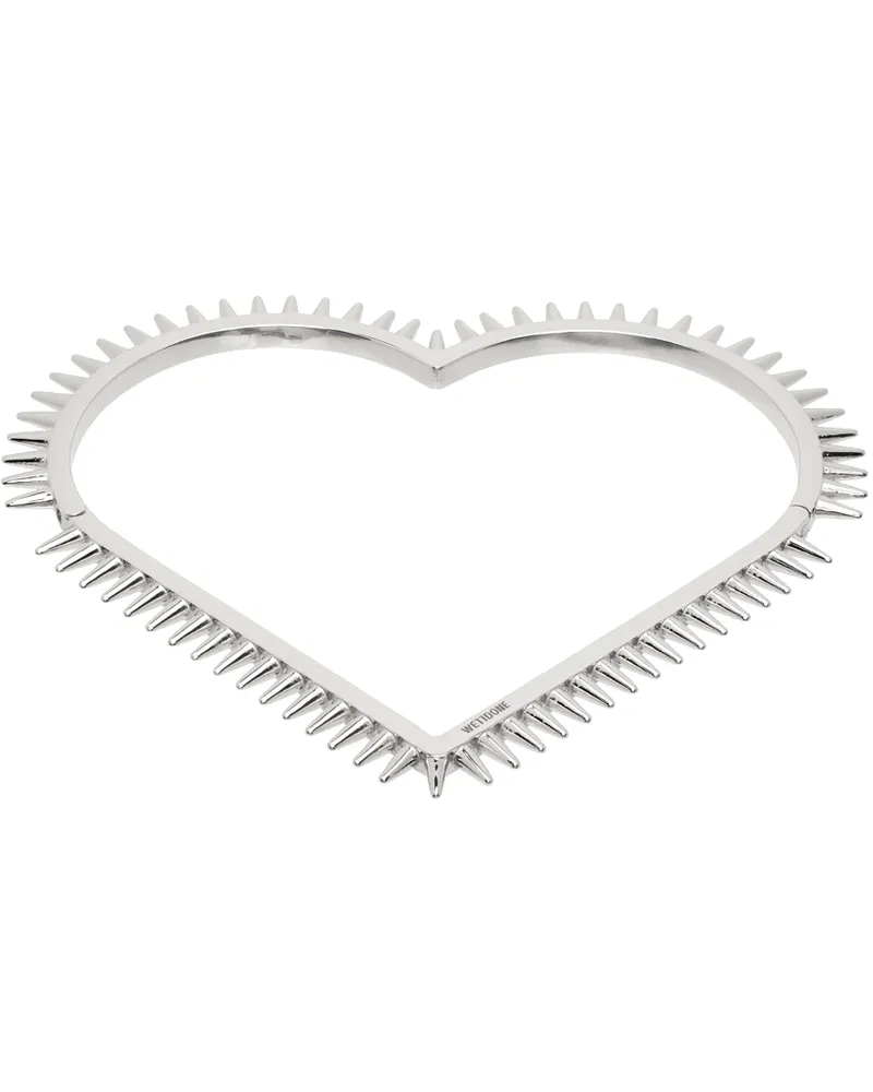 WE 11 DONE Silver Spike Heart Bracelet Silver