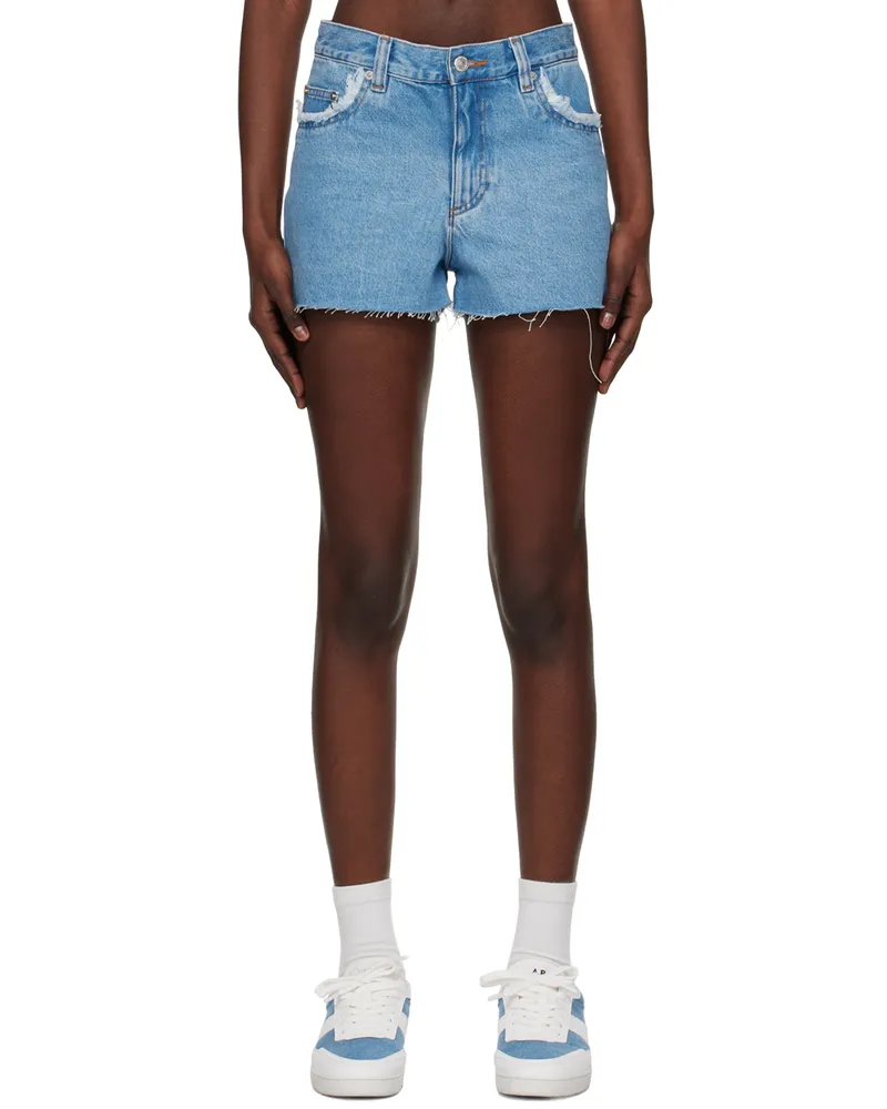 A.P.C. Blue Holly Denim Shorts Iab