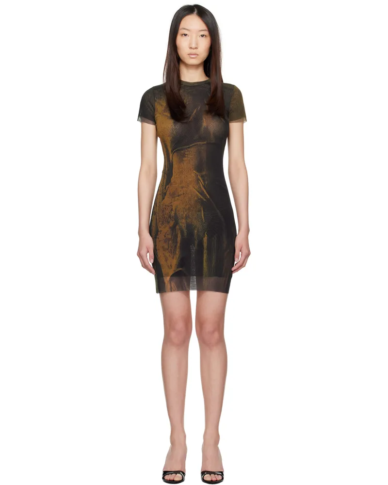 Jean Paul Gaultier SSENSE Exclusive Green Printed Acid Water Minidress 4812