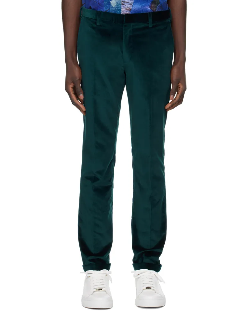 Paul Smith Green Creased Trousers 37