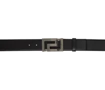Black Greca Leather Belt
