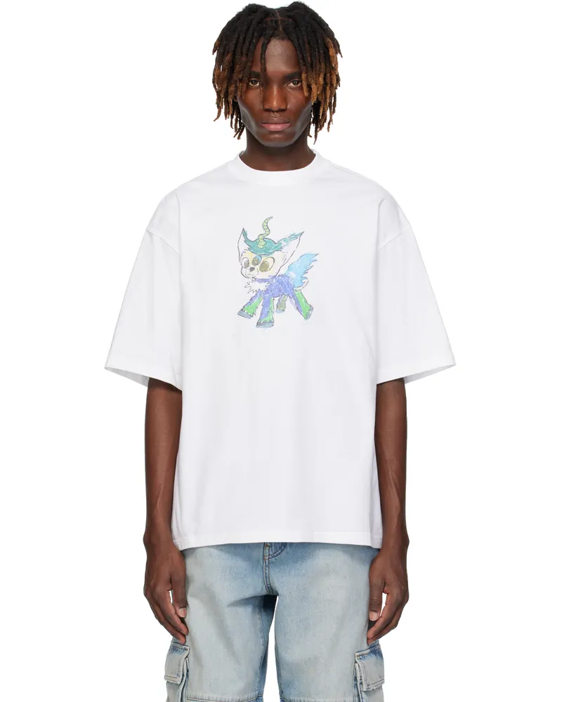 WE 11 DONE White Monster Drawing T-shirt White