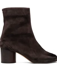 Maison Margiela Brown Tabi Ankle Boots Tdark