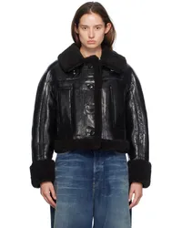 STAND Black Aby Faux-Leather Jacket Black