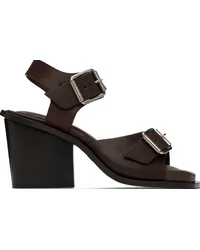 Christophe Lemaire Burgundy Square 80 Heeled Sandals Brchocolate