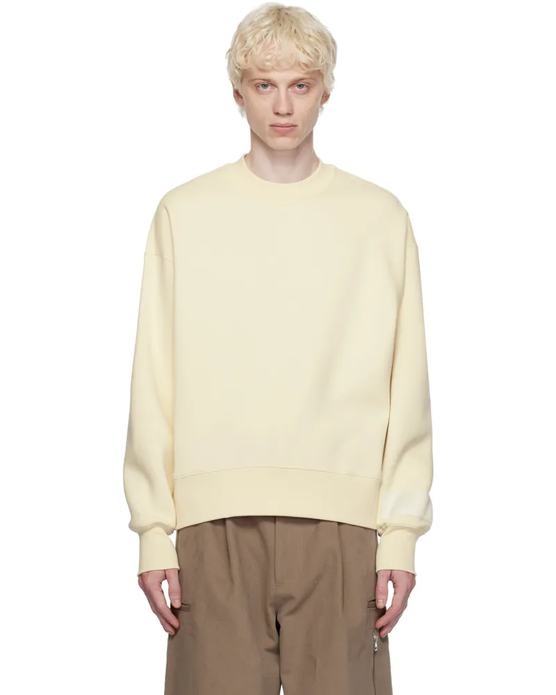 AMI Paris Off-White Crewneck Sweatshirt Ivory