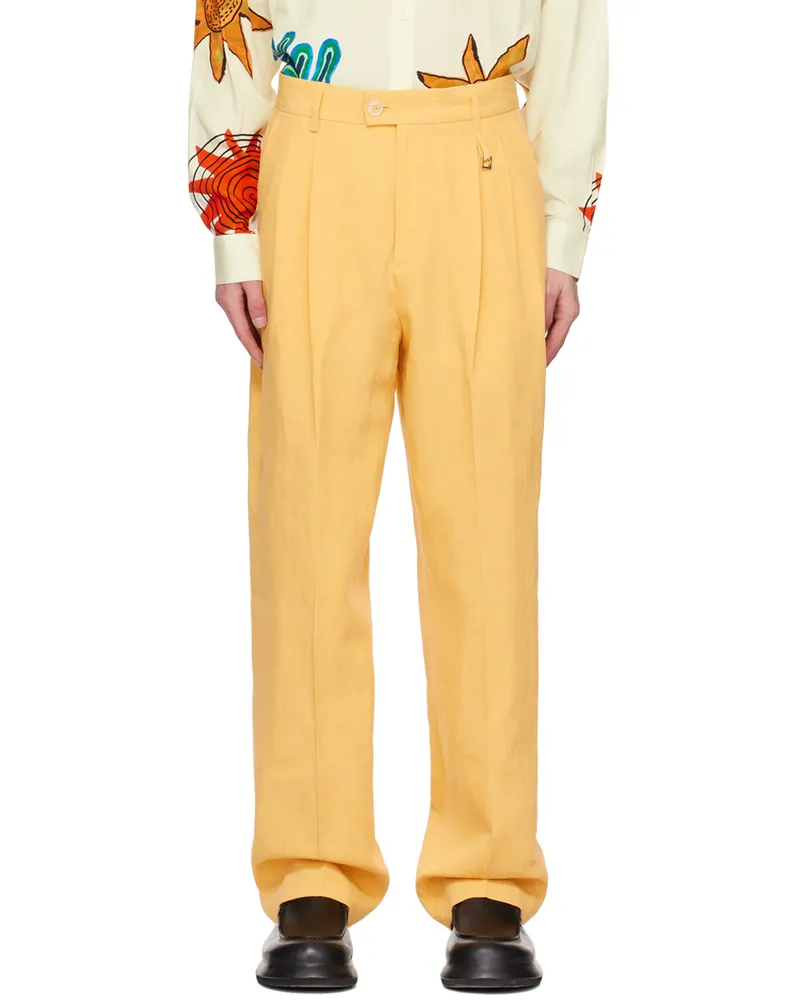 Jacquemus Yellow Le Raphia 'Le Pantalon Madeiro' Trousers 250