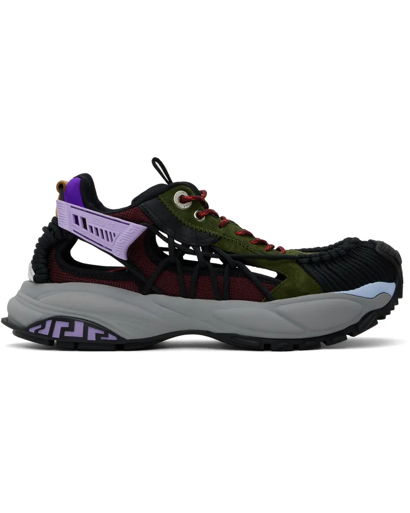 Versace Khaki & Burgundy Mercury M_VS_01 Sneakers 6g60p-army+plum+purp