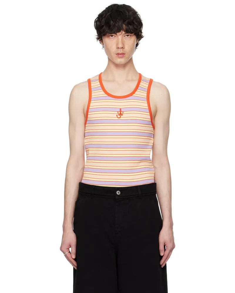 J.W.Anderson Multicolor Contrast Trim Striped Tank Top 398