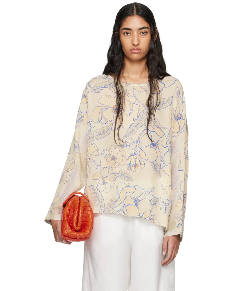 Dries van Noten Yellow & Blue Asymmetrical Blouse 504