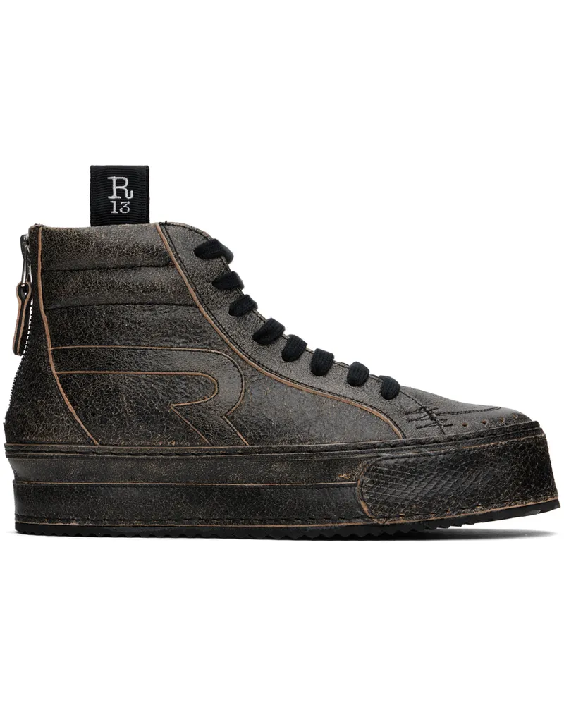 R13 Black Rogue Distressed Sneakers Distressed