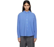 Blue Spread Collar Shirt