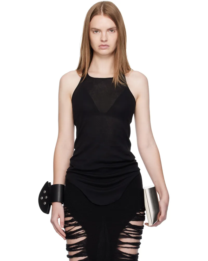 Rick Owens Black Concordians Basic Rib Tank Top 09