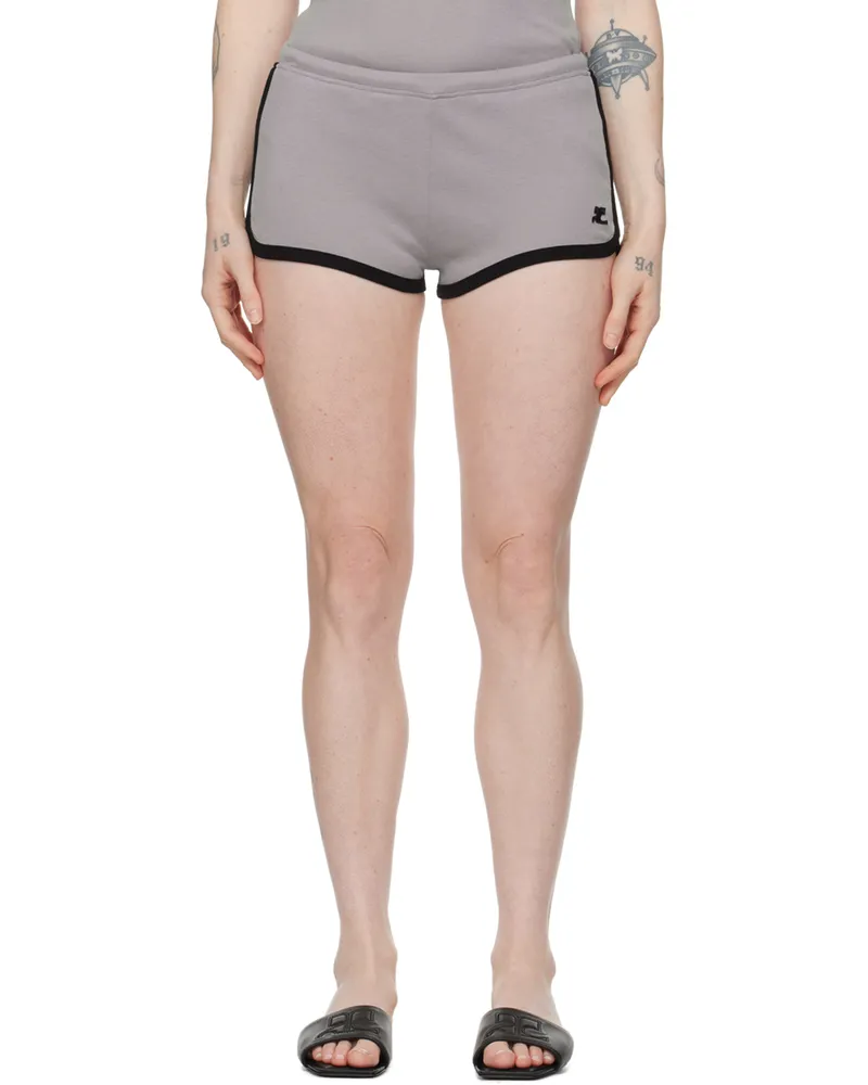 Courrèges Gray Contrast Shorts B102