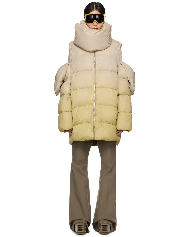 Rick Owens Moncler + Rick Owens Taupe & Green Down Coat 28d