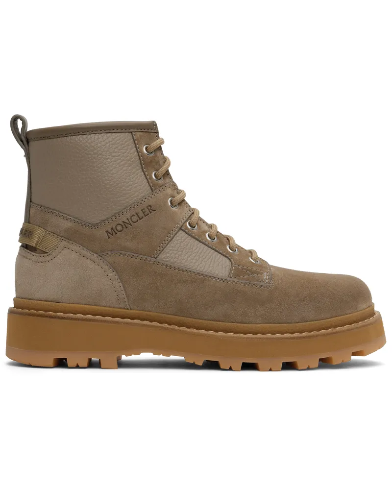 Moncler Taupe Peka Camp Hiking Boots 23r