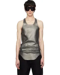 Rick Owens Gunmetal Scoop Neck Tank Top Gunmetal