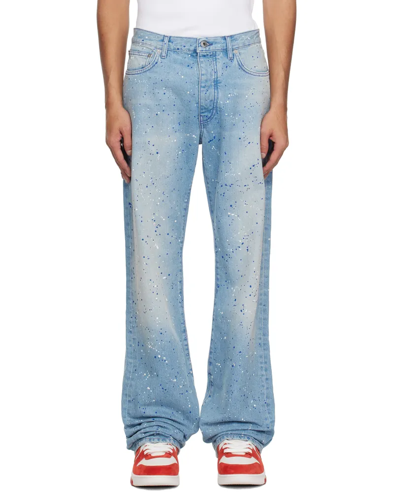 OFF-WHITE Blue Paint Splatter Jeans Blue