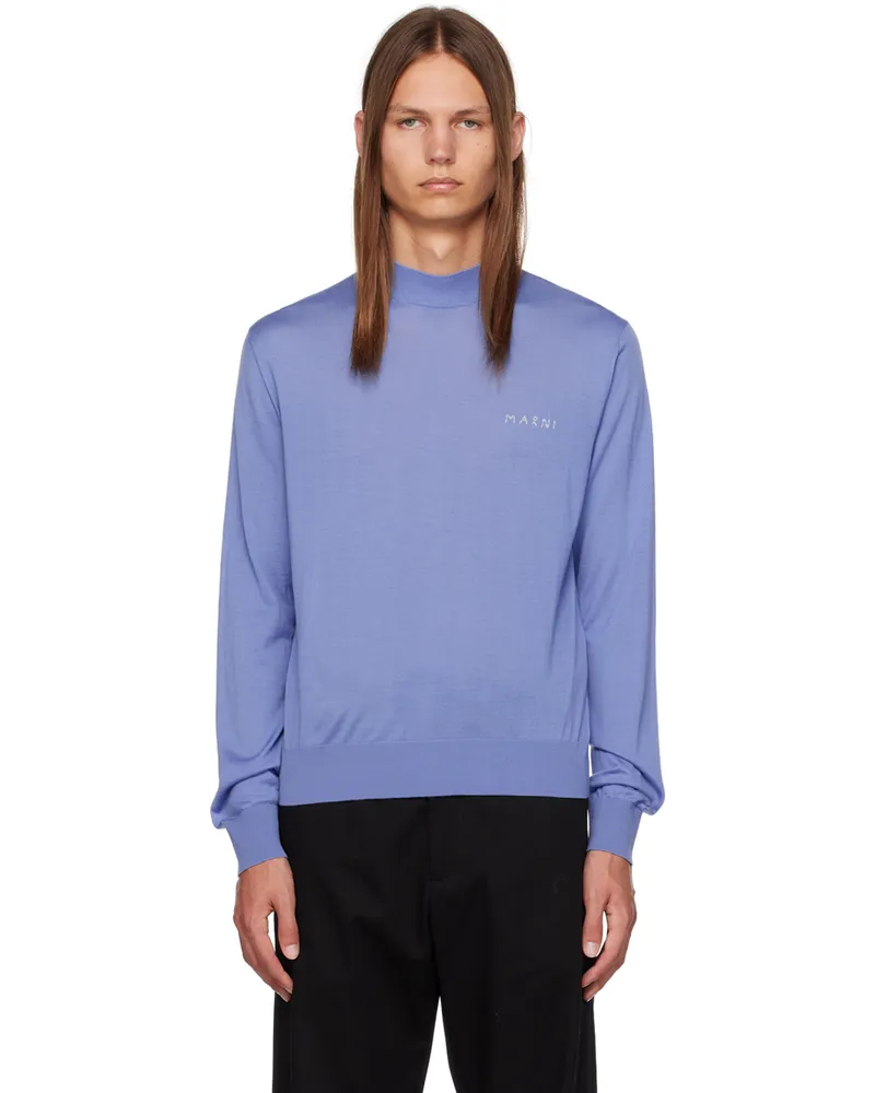 Marni Blue Embroidered Sweater 00b50