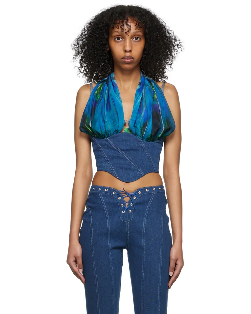 DIDU Blue Denim Tank Top Blue